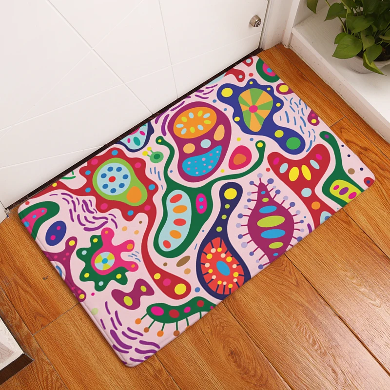 Smiry commercial entrance door mats colorful cashew flowers carpets water absorption living room bedroom decoration stair rugs