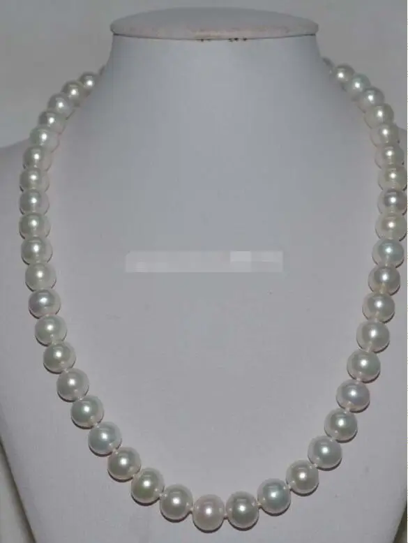 

FREE SHIPPING HOT sell new Style >>>>GORGEOUS Natural Rainbow blue white 9-10mm round Pearl Necklace