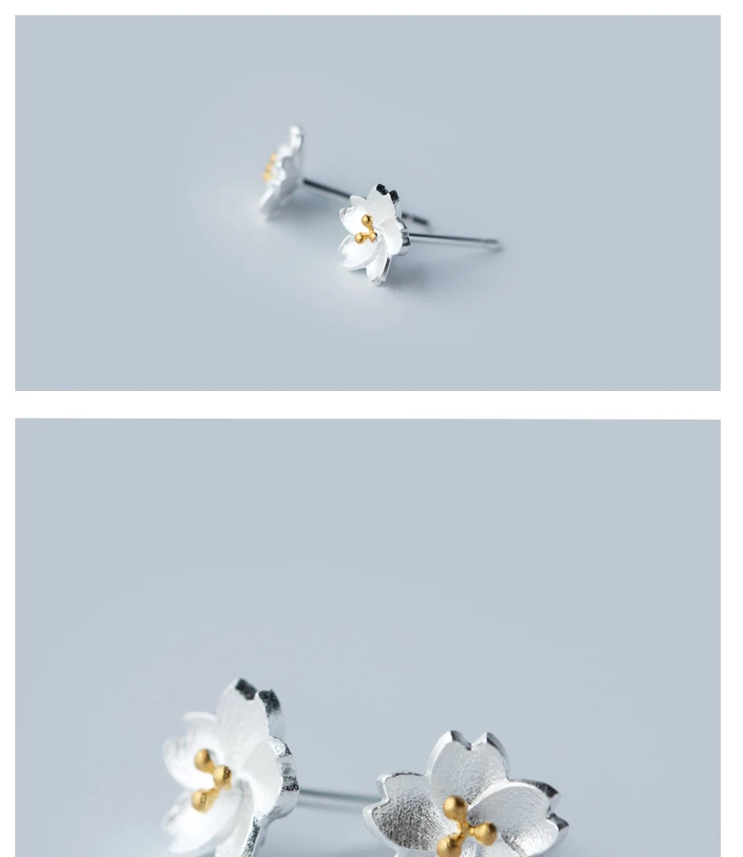 Silver Earings For Girls 925 Delicate Flower Stud Earring Sterling Silver Fashion Women Kids Child Jewelry oorbellen zilver 925 (1)