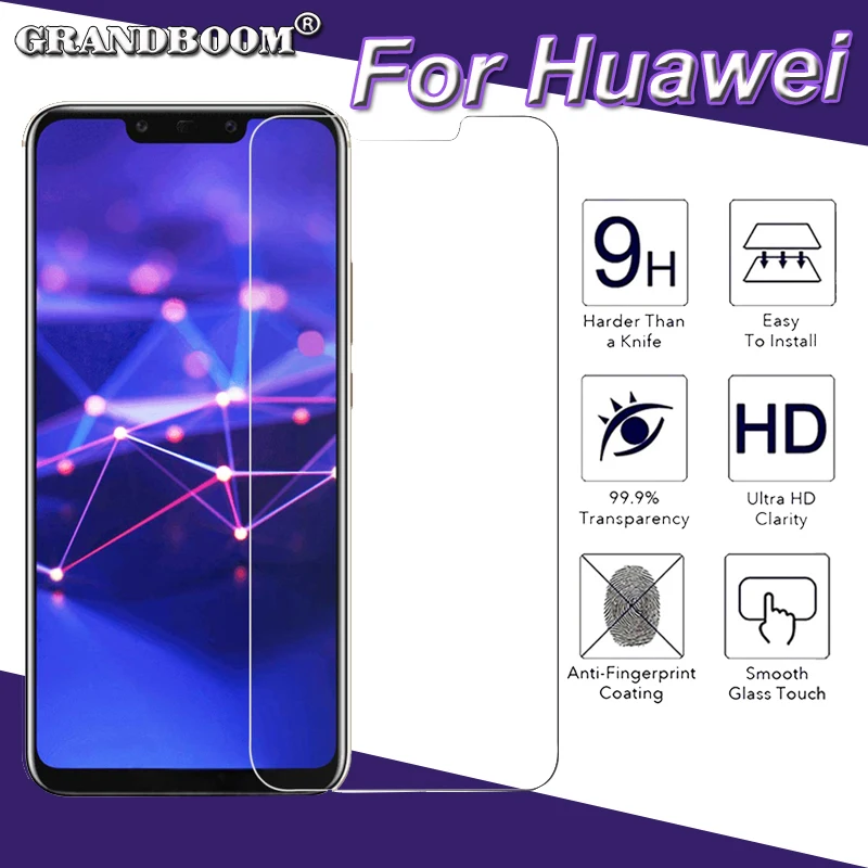 100 шт 2.5D защитное закаленное стекло для huawei Y9 Y7 Pro Prime P Smart Plus Enjoy 9 9E 9S Защитная пленка для телефона