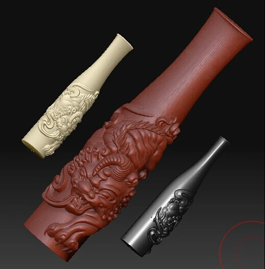 

3D model relief for cnc in STL file format Dragon Tobacco pipe 1