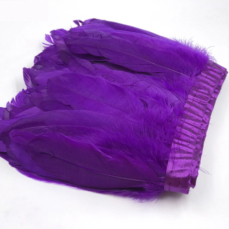 purple goose feather trim