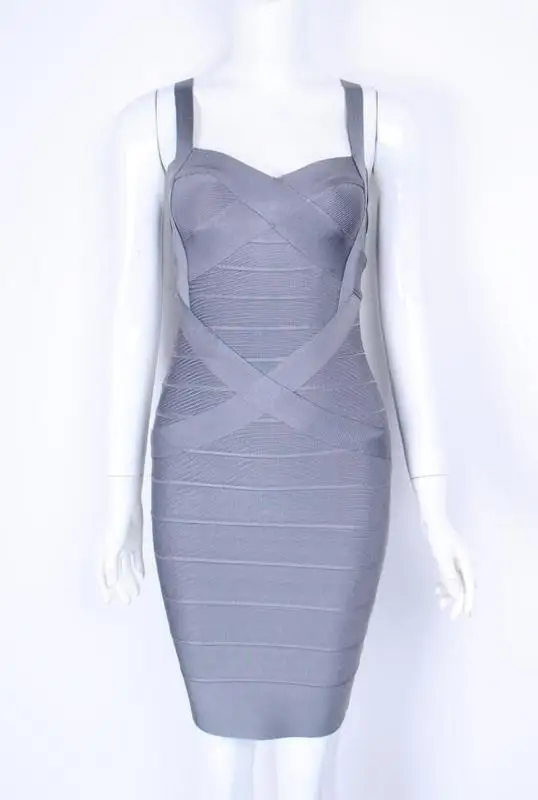 

New Color Women Sexy V Neck Gray Bandage Dress 2017 Elegant Knitted Designer Dress