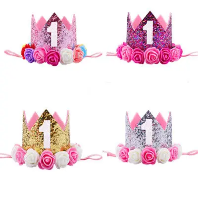 New Princess Baby Girl 1st Birthday Party Flower Crown Headband Hairband | Мать и ребенок
