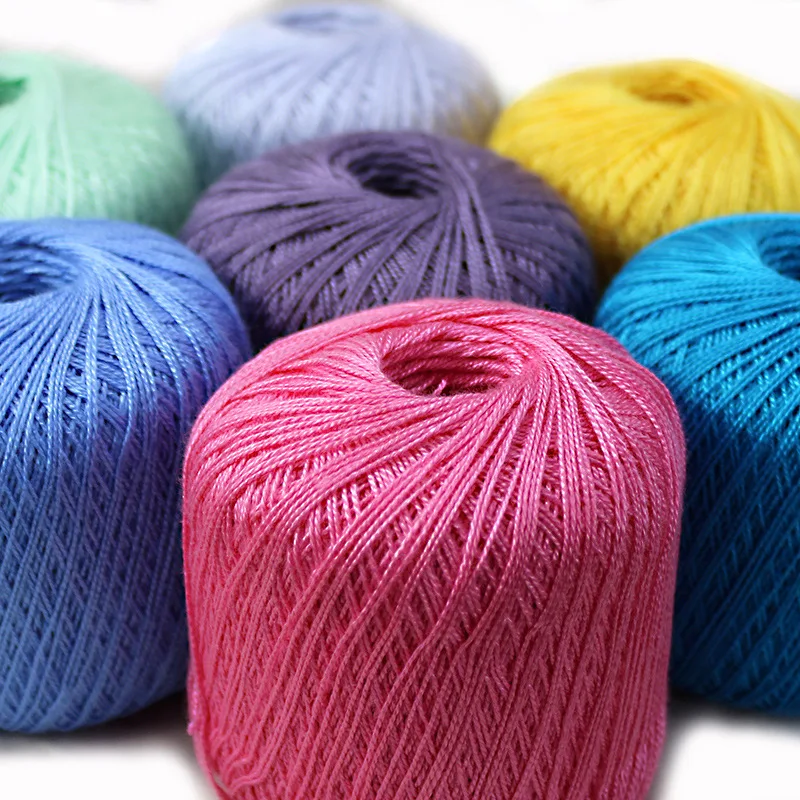 50 g/ball 8# Lace Crochet Thread Cotton Wool Fine Yarns Embroidery Crochet Knitting Lace Jewelry DIY Hand Knitting Threads