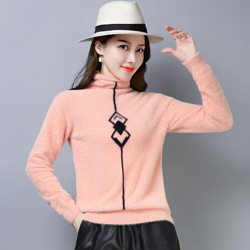 ^Cheap 6 Colors Brand Women Sweater 2019 Autumn Winter Sweater Geometric Pattern Thicken Knit Turtleneck Sweater Pullover Sweater Women ^Cheap 6 Colors Brand Women Sweater 2019 Autumn Winter Sweater Geometric Pattern Thicken Knit Turtleneck Sweater Pullover Sweater Women