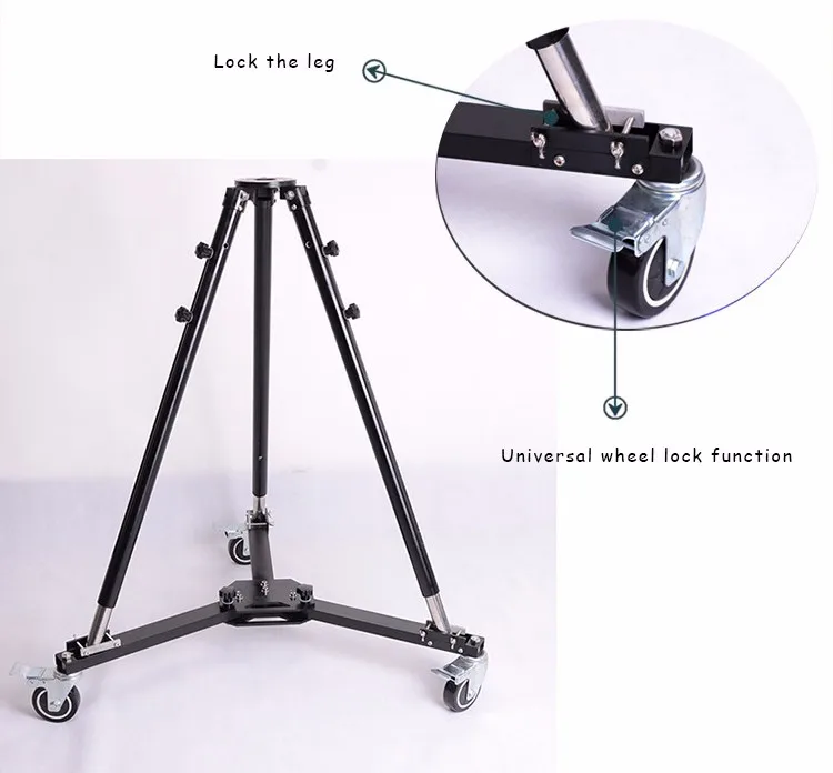 Сверхмощный складной штатив тележка с колесами и профессиональная видеокамера штатив Стенд laod 120 кг для камеры кран стрела
