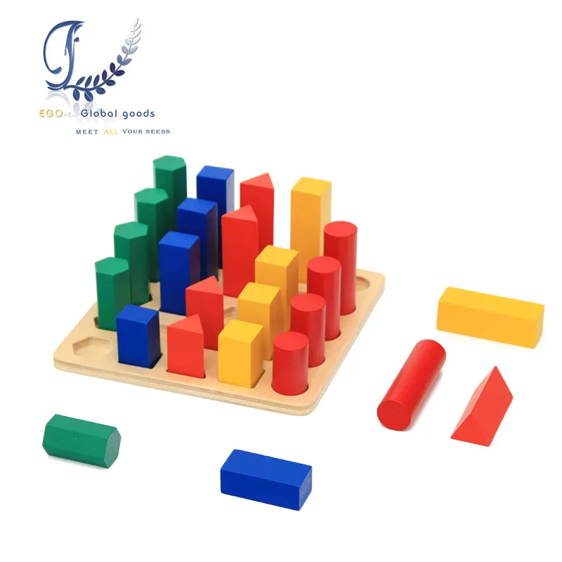 

Montessori Geometric Figure Ladder Board Wood Learning Geometry Shape Color Sort School Teaching Aid Kids Toys Educational Toys