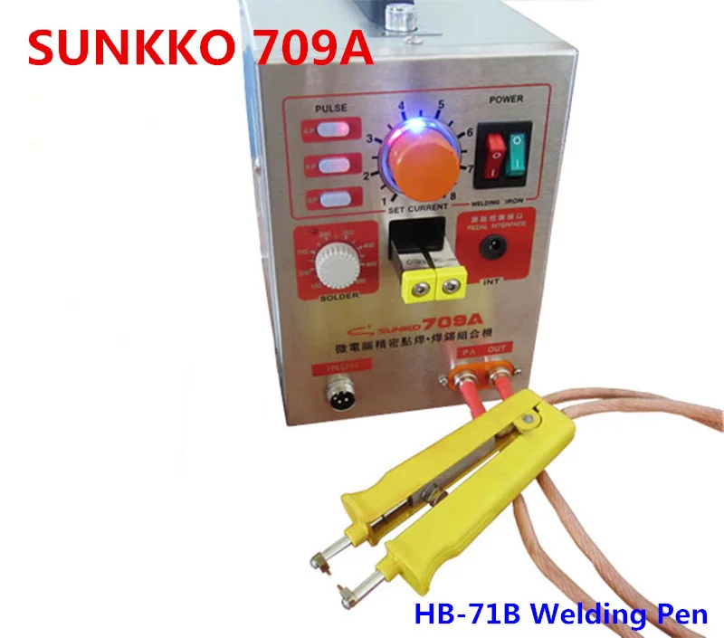 

SUNKKO 3.2kw LED Pulse Battery Spot Welder ,709a, Spot Welding Machine for 18650 battery pack, Spot welding with HB-71B pen