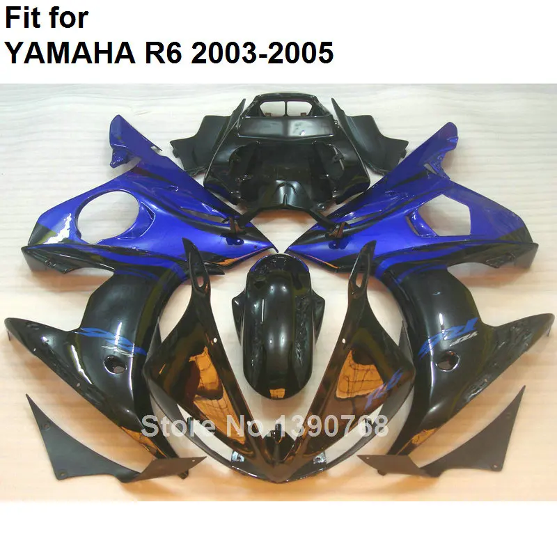 Комплект кузова для YAMAHA YZF R6 2003 2004 2005 темно-синий черный мотоциклетный комплект
