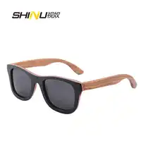 Horn Rimmed Real Wooden Sun Glasses Women Men Polarized Wood Sunglasses Oculos De Sol Feminino Handmade Glasses Gunes Gozlugu