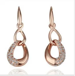

Fashion Hot Sale New Arrival Personalized Rhinestone Cirlce Connect Nickel Free Earrings E1134