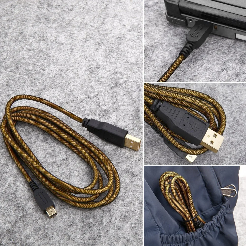 USB кабель для зарядки и передачи данных для kingd New 3DS XL/3DS/DSi XL/2DS кабель для синхронизации зарядного устройства позолоченный кабель для зарядки