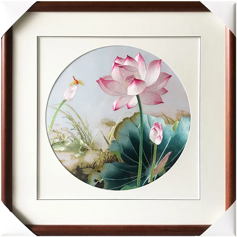  Suzhou embroidery embroidery painting finished lotus living room painting bedroom porch hanging pai - 32966882874