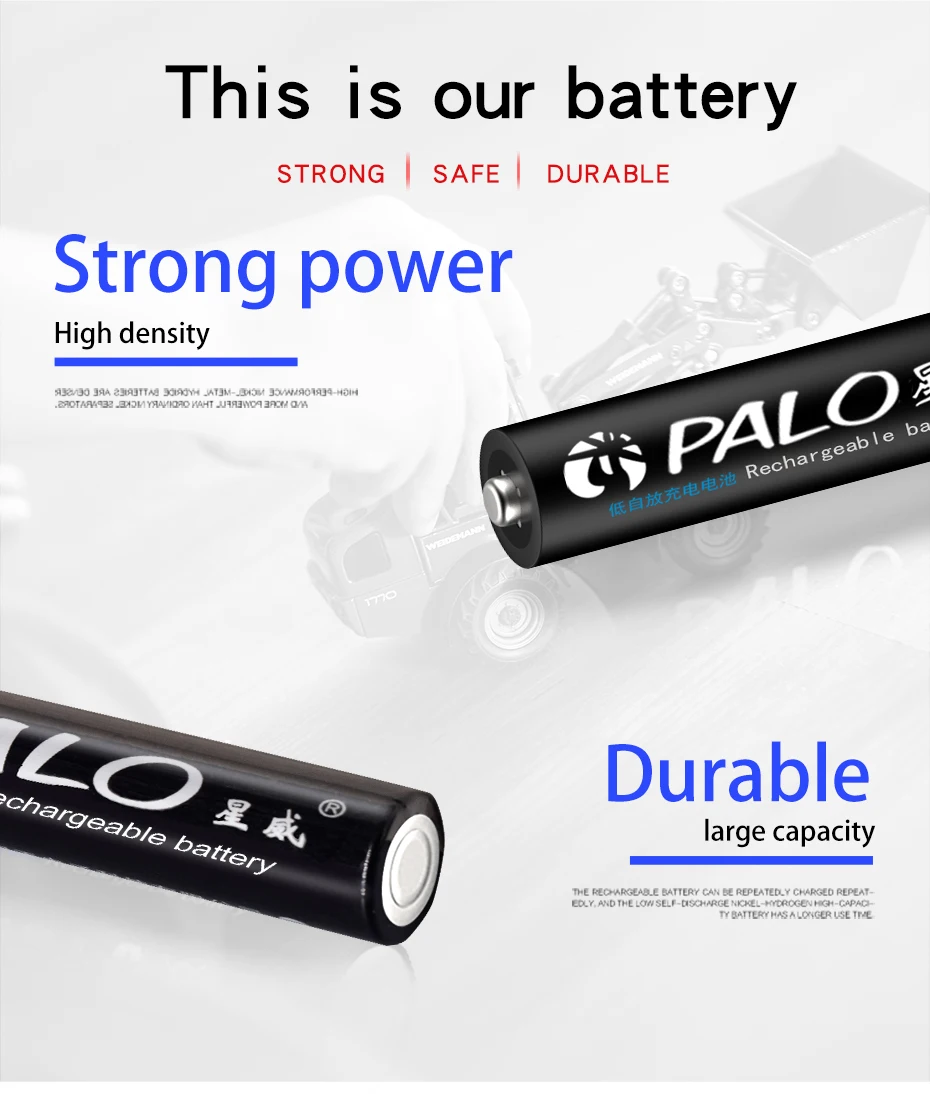 PALO 4 шт aaa перезаряжаемый аккумулятор+ зарядное устройство светодиодный 4 слота дисплей батареи зарядное устройство для AA/AAA rechargeable ni-mh перезаряжаемые батареи