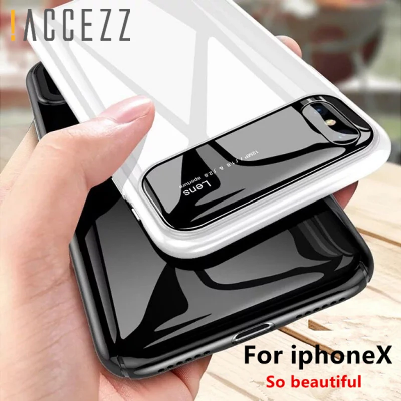 Luxury Case For iphone X 7 8 Plus 10 Tempered Glass Hard PC Hybrid Armor Cases iphonex Anti Knock Protective Phone Cover |