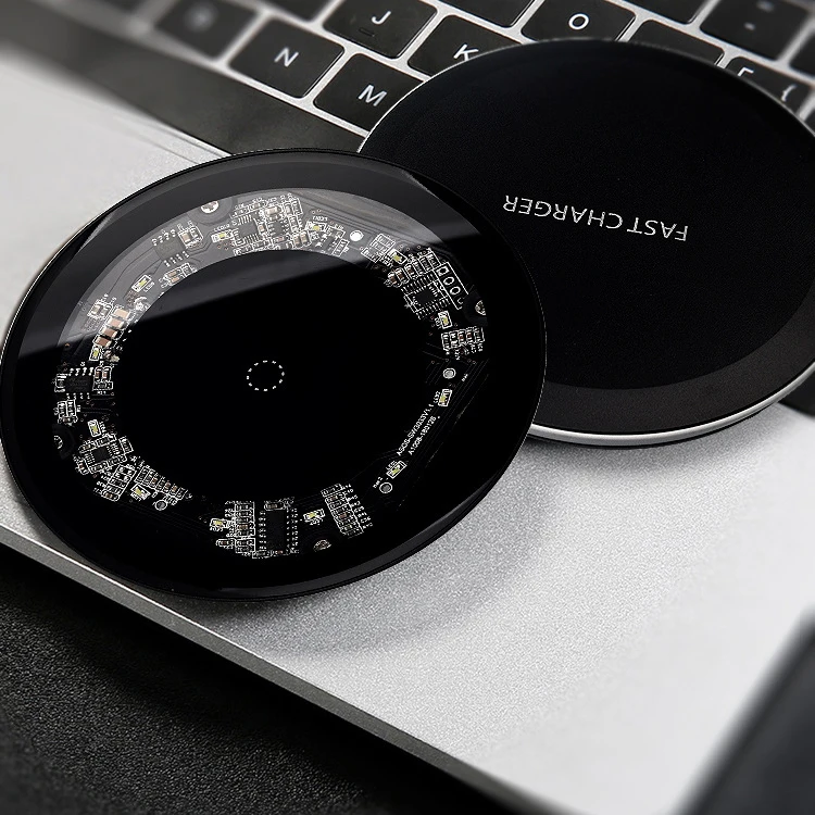 

SIKAI 10W Qi Transparent Wireless Charger For iPhone X 8plus 8 Samsung Note8 S8 Plus S7Phone Fast Wireless Charging Docking Dock