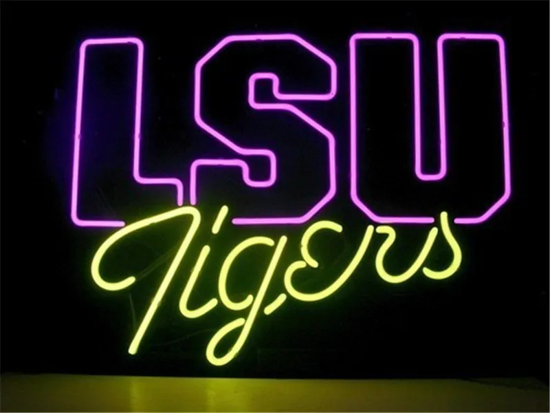 

NEON SIGN For LSU Tigers SIGN Signboard REAL GLASS BEER BAR PUB display outdoor Light Signs 17*14