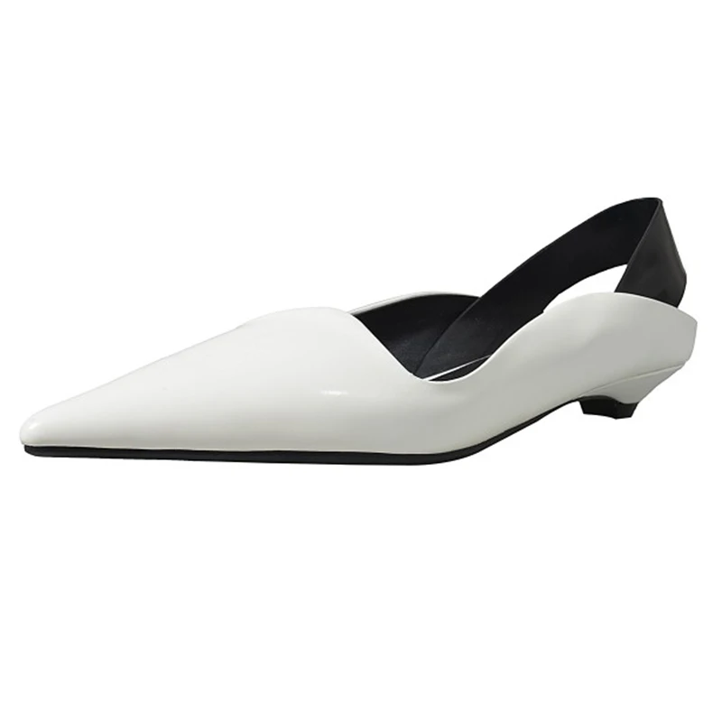 2 Del Verano white Sandalias De 2019 Tacón Alto Cuero Cm Puntiagudo Zapatos Black Fuera Pie Las Dedo Mujeres Genuino dPXpxwq
