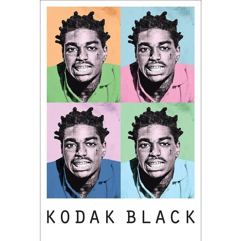 Популярная черная ловушка Kodak в стиле хип-хоп музыка-шелк художественный плакат