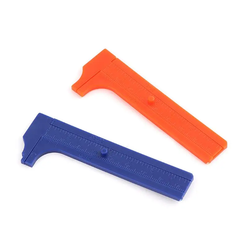 

2pcs 0-80mm Double Rule Scale Plastic Vernier Caliper Measuring Mini Tool Ruler