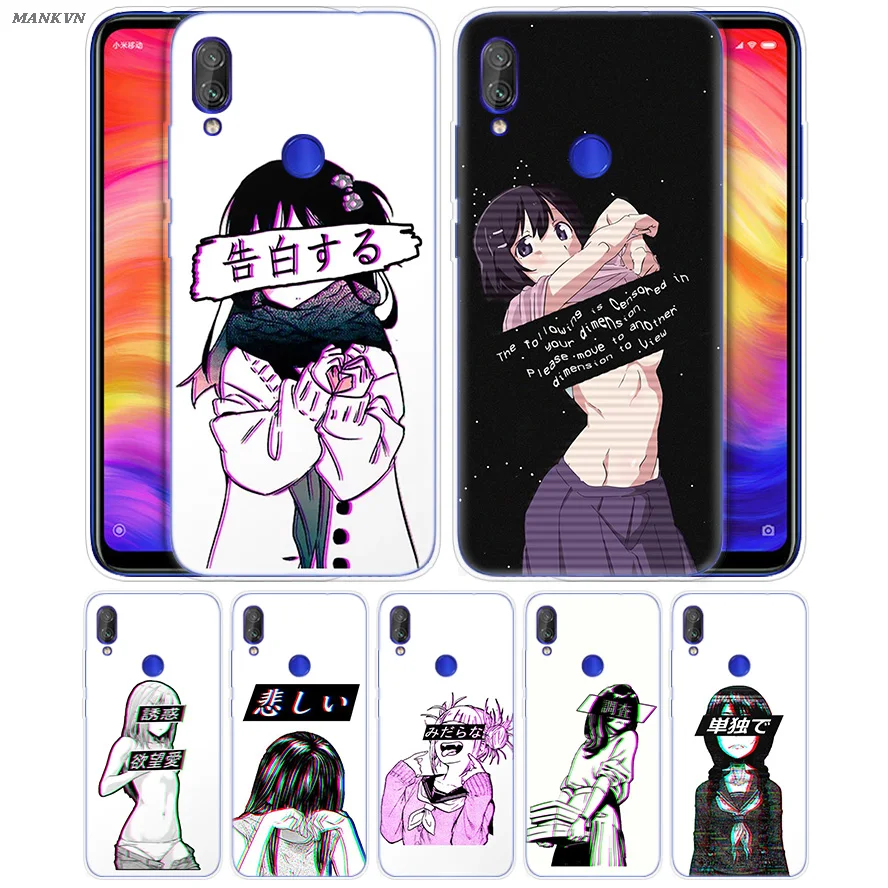 

LEWD Sad Japanese Anime Cartoon Silicone Soft Case for Redmi K20 Pro Redmi 7A Note 7S Y3 K20Pro Rubber Cover Coque Fundas Capa
