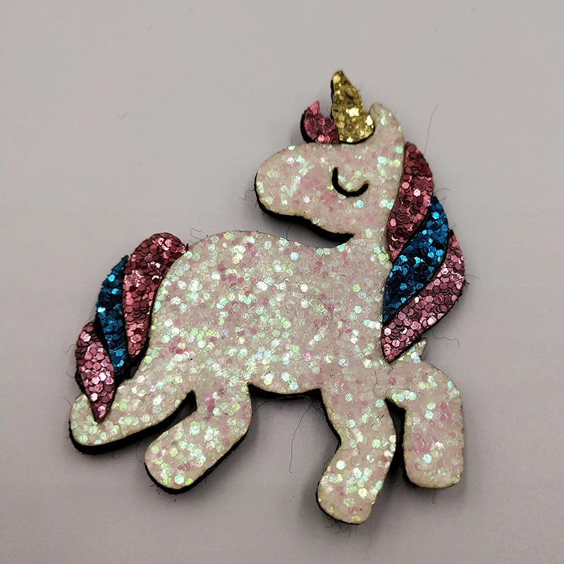 

5.5x6.5cm 10PCS/Lot Unicorn Shape Padded Applique Crafts for Children Headwear Hair clip Accessorie