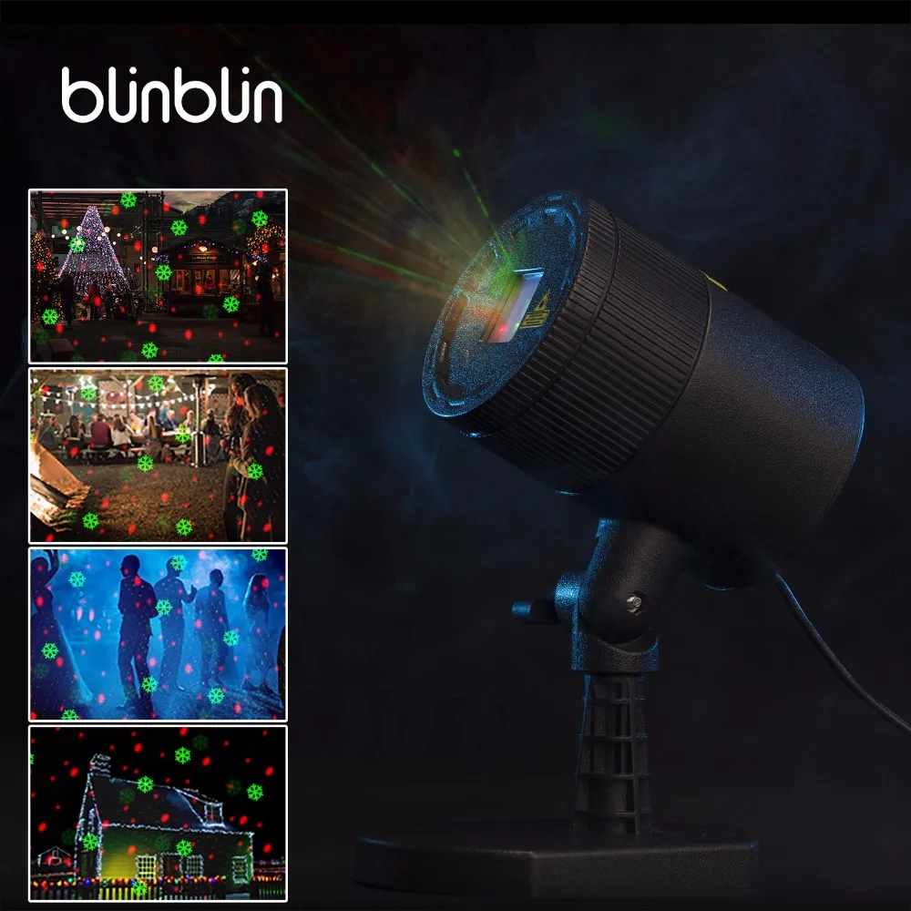 Blinblin Blizzard laser LED projection light rain Snow flake Christmas Holiday lamp garden decoration disco party atmosphere | Лампы и