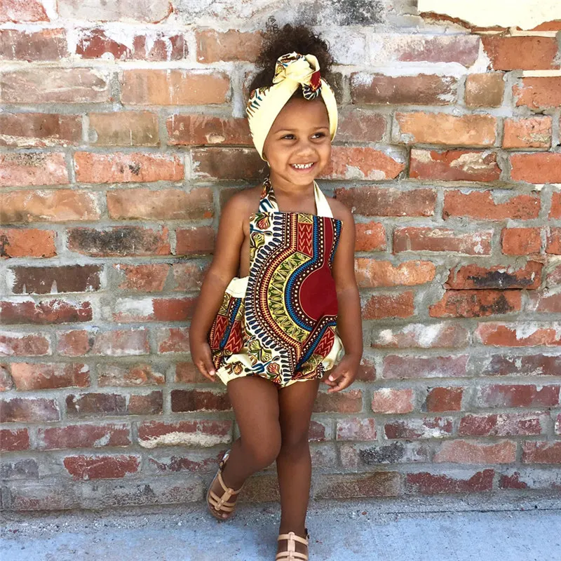 

Kid Baby Girl Bohemia Style Africa Kids Strap Romper Jumpsuit Casual Clothes Newborn Baby Clothes Baby Girl Romper Kids Suit