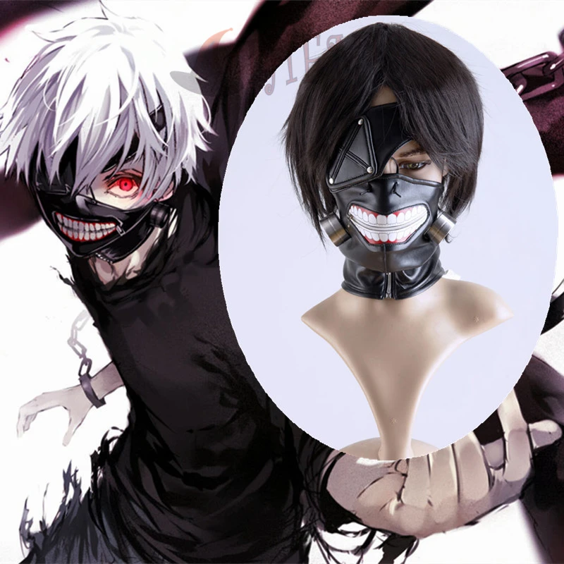 Athemis Токийский Гуль Kaneki Кен маска Регулируемая Молния маски и Блиндер высокое качество