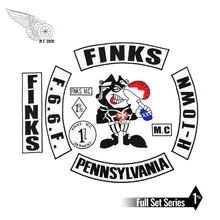 FINKS Германия MC приклеивающиеся утюгом нашивки мотоциклетные байкерские большой на заднюю панель с полной защитой из Размеры патч для мужских пиджака жилет рокер Изготовленный На Заказ 10 шт./компл. патч