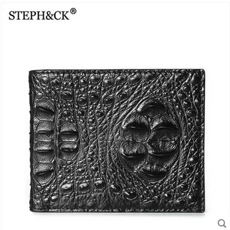 

shidifenni Man purse paragraphs short young new leather crocodile horizontal wallet new business and leisure travelers