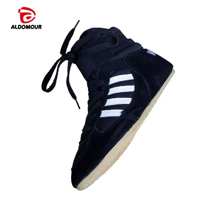 

ALDOMOUR Wrestling Shoes For Boxing Men Women Training Shoes Leather Wrestling Shoes Professional Shoes Men Genuine Leather