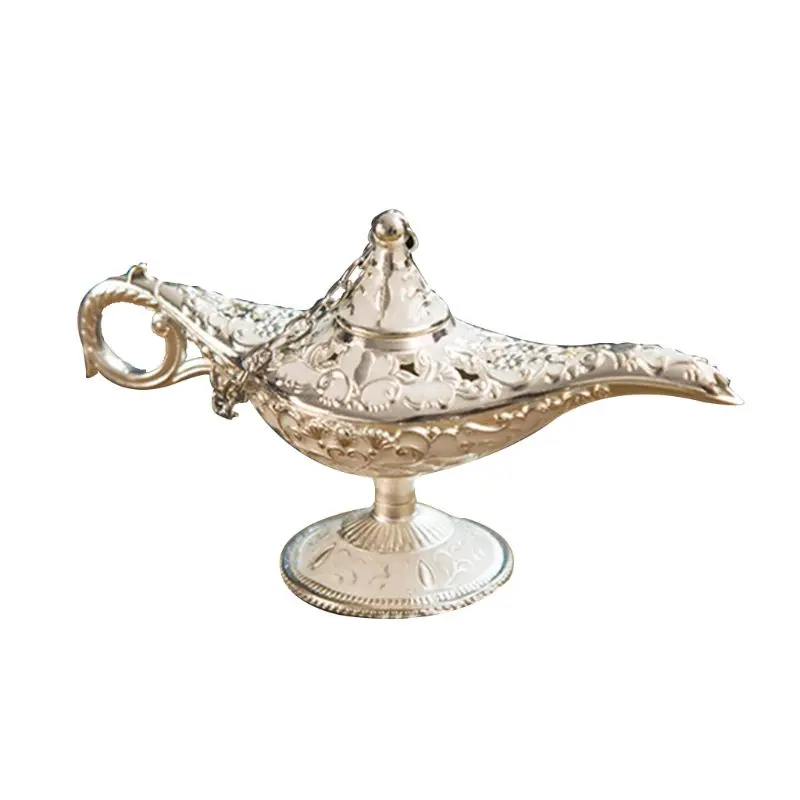 

Metal Genie Lamp Light Wishing Teapot Retro Furnishing Articles Light Pot Decoration Home Ornaments