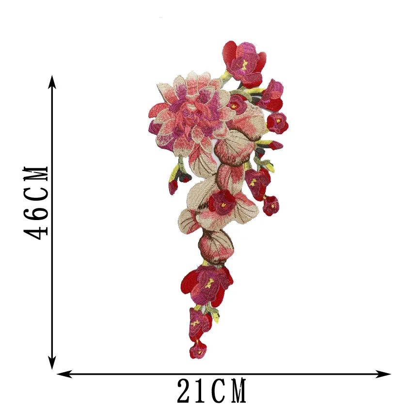 Вспомогательная вышивка Водорастворимая кружевная ткань вклейка высокого качества cheongsam тяжелая промышленность дочерние национальные пионы цветы - Цвет: 4
