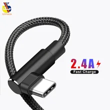1 м/2 м/3 м(под углом 90 градусов) для Тип usb C кабель нейлоновый плетеный кабель для быстрой зарядки передачи и кабель для зарядки и передачи данных с кодом для samsung s9 plus оneplus Huawei Xiaomi кабели
