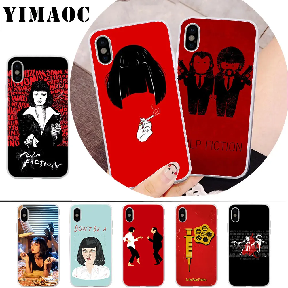 

YIMAOC Pulp Fiction smoke gun girl Soft Silicone Case for iPhone X r s Xr Xs Max 8 7 6S 6 Plus 5 5s SE