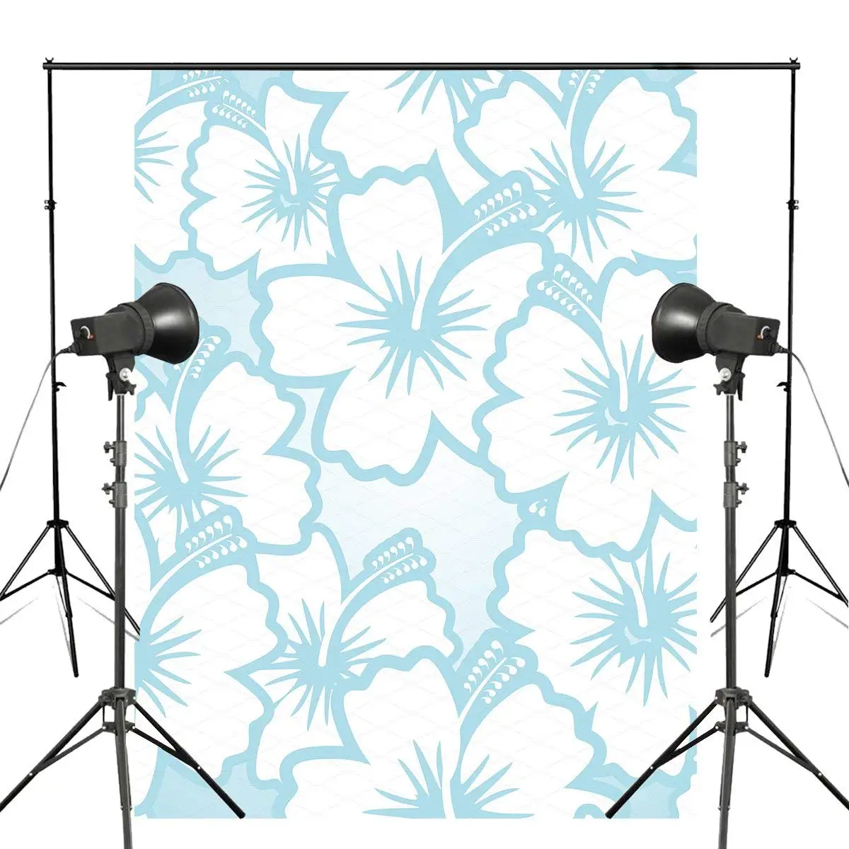 Exquisite Hibiscus Floral Pattern Photography Backdrops baby Blue photo studio backgound 5x7ft Interior wallpaper wall painting |