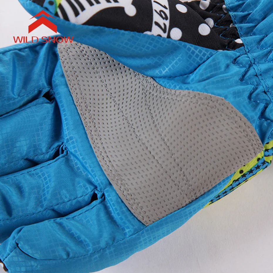 Дикие зимние водонепроницаемые лыжные перчатки, ветрозащитные перчатки для сноуборда и снегохода, зимняя спортивная одежда, флисовые теплые лыжные перчатки для детей
