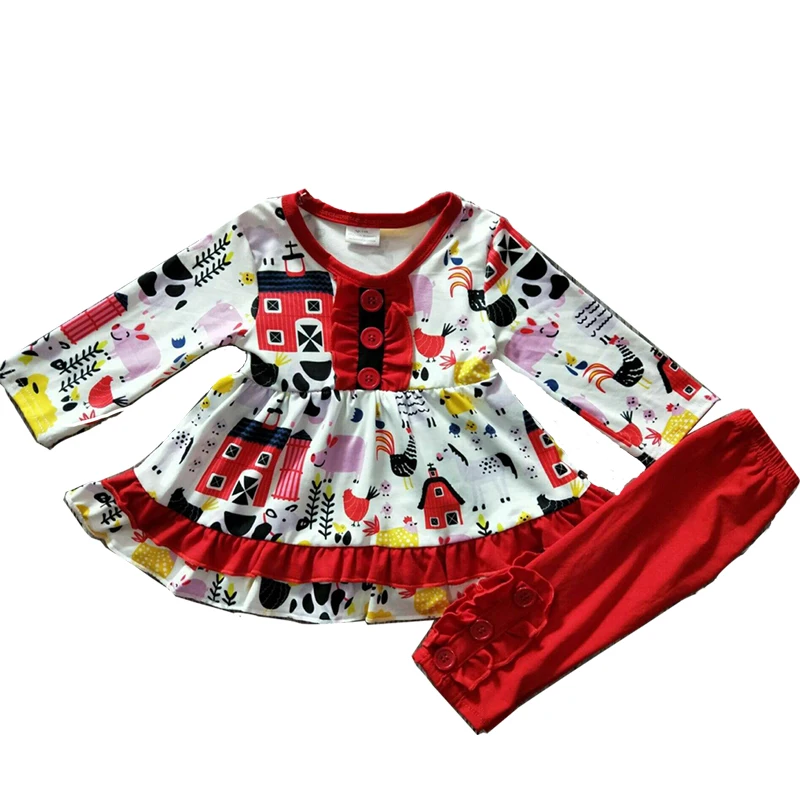 

Fall Winter cartoon lovely kids set in stock Boutique Outfits yll