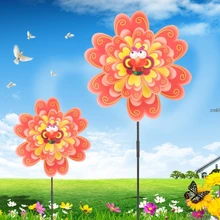 Двухслойный цветочный ветряная мельница ветряной Спиннер Pinwheel детские игрушки дворовый садовый декор