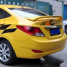 2010-2015 Verna ABS Plastic Unpainted Primer Rear Wing Trunk Spoiler+Light for Hyundai Verna