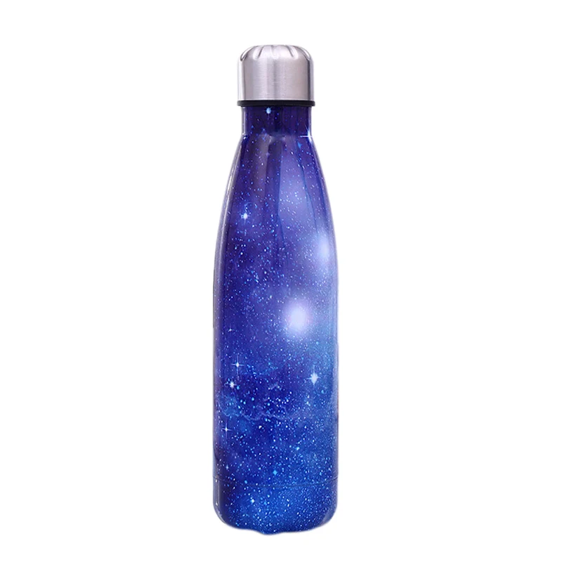 Double Walled Vacuum Water Bottle- Vacuum Insulated Double Wall 18/8 Stainless Steel - Цвет: Blue starry sky