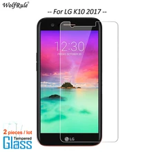 2 шт. Экран протектор СПС Стекло LG K10 2017 закаленное Стекло для LG K10 2017 Стекло защитный телефон Плёнки lv5 m250n wolfrule