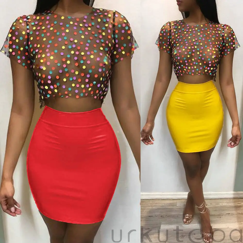 two piece crop top and skirt plus size