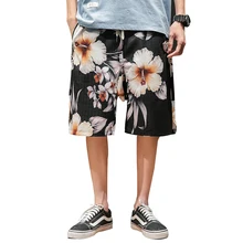 Летние новые повседневные мужские шорты, модные прямые пляжные шорты с цветочным принтом, свободные мужские шорты в китайском стиле, камуфляжные