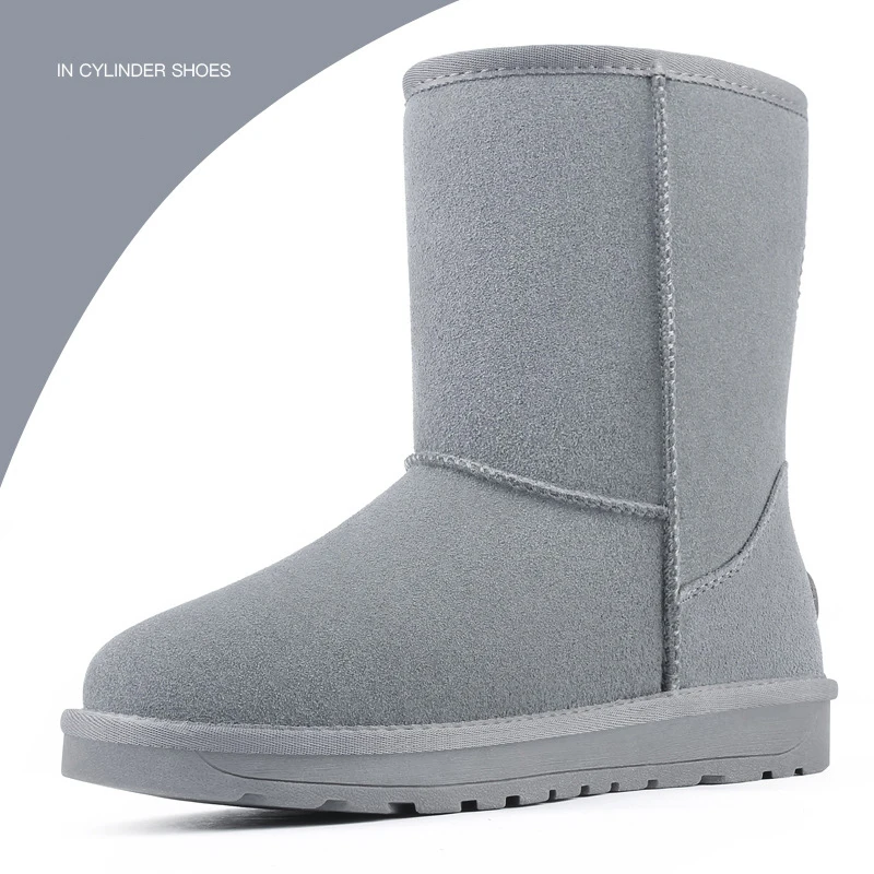 Cuculus/Популярные Брендовые женские зимние ботинки из коровьей замши; удобные черные зимние качественные ботинки; ; 5825 - Цвет: Grey 1