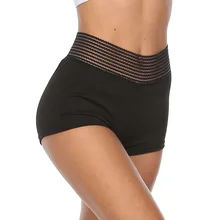 Сексуальные женские спортивные шорты с высокой талией, с кружевным поясом, спортивные, для спортзала, тренировок, фитнеса, йоги, леггинсы, трусы, спортивные, дышащие