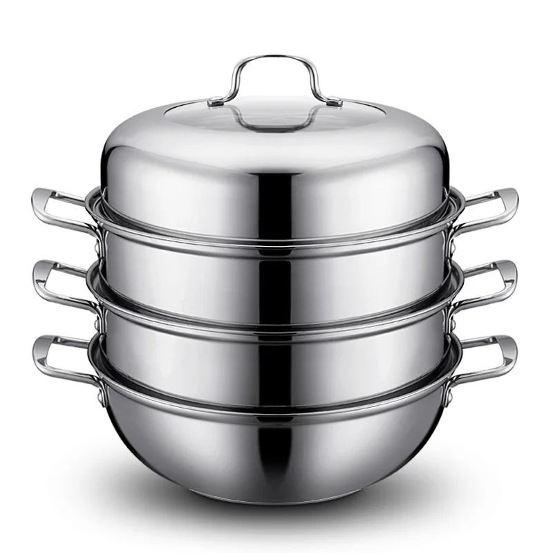 FREE SHIPPING Steamer 28cm steamer pots 3 layer stainless steel