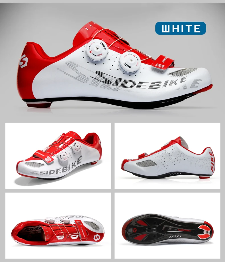 sidebike carbon road cycling shoes men racing shoes road bike ultralight self-locking bicycle sneakers breathable professional